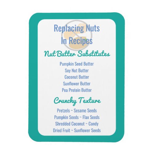 Nut Butter Substitutes Chart Baking Nut Free Magnet