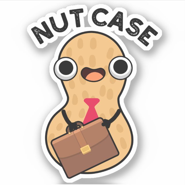Nut Case Funny Peanut Puns Sticker (Front)