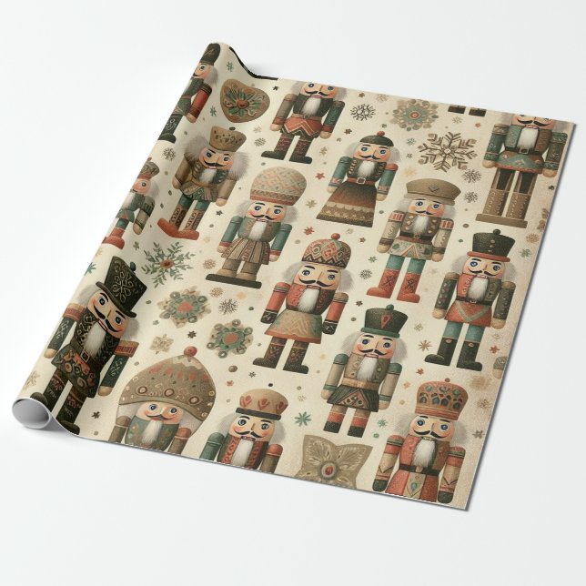 Nut Crackers Wrapping Paper (Unrolled)
