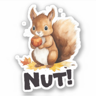 Nut! Cute Squirrel Autumn Season Sticker