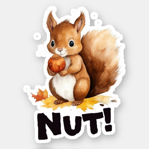 Nut Cute Squirrel Autumn Season Sticker