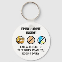 Nut Egg Dairy Allergy Epinephrine Inside Kids Keychain