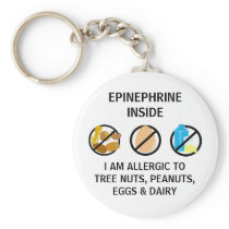Nut Egg Dairy Allergy Epinephrine Inside Kids Keychain