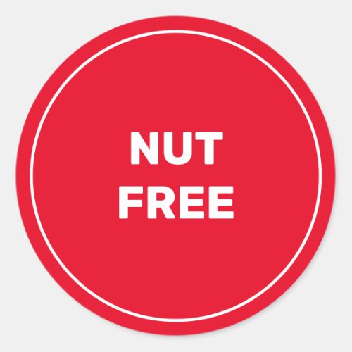 Nut Free Allergy Safe Culinary Classic Round Stick Classic Round Sticker