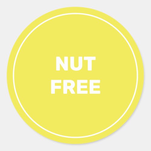 Nut Free Allergy Safe Culinary Classic Round Sticker