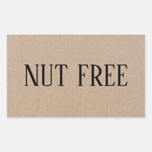 Nut Free Allergy Safe Culinary Rectangular Sticker