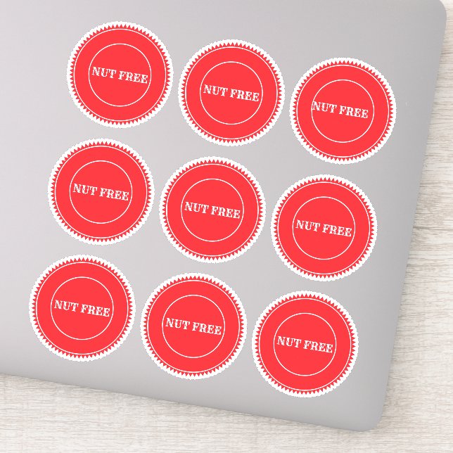 Nut Free Allergy Safe Culinary Sticker (Detail)