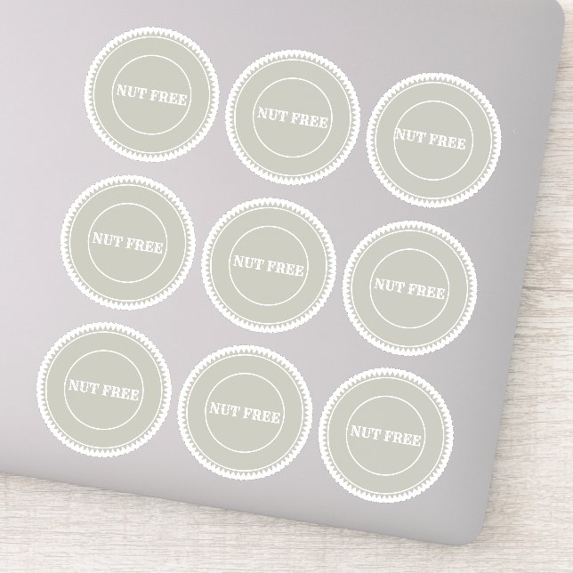 Nut Free Allergy Safe Culinary Sticker (Detail)