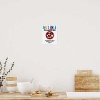 Nut Free Area Classroom Customized Allergy School Poster | Zazzle