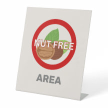 Nut Free Area Customized Food Allergy Alert