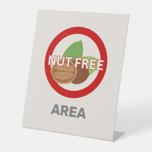 Nut Free Area Customized Food Allergy Alert Pedestal Sign