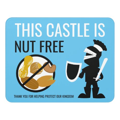 Nut Free Area Kids Knight No Nuts Allowed Door Sign