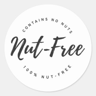 Nut free classic round sticker