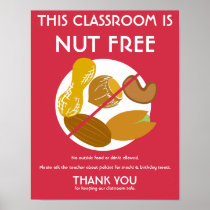 Nut Free Classroom Sign for School or Daycare