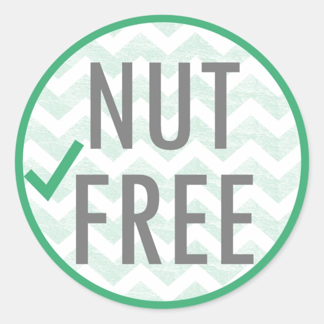 Nut Free Food Allergy Alert Stickers (Front)