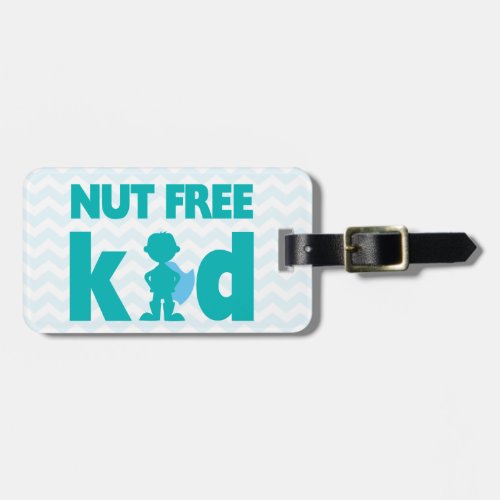 Nut Free Kid Superhero Boy Alert for Medical Kit Luggage Tag