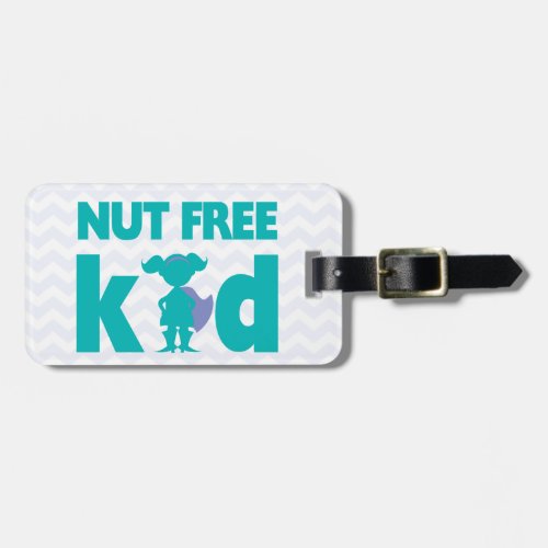 Nut Free Kid Superhero Girl Alert for Medical Kit Luggage Tag