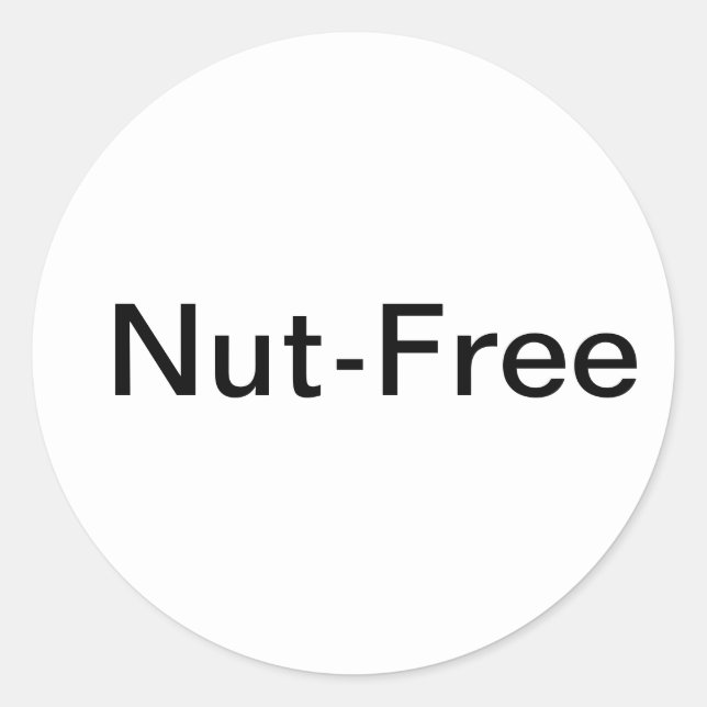Nut free labels- perfect for school! classic round sticker (Front)