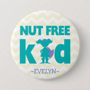 Nut Free Superhero Girl Button