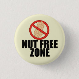 Nut Free Zone Cool Peanut Allergy Awareness Button