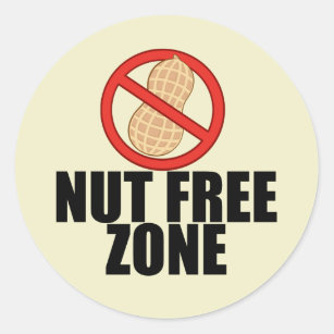 Nut Free Zone Cool Peanut Allergy Awareness Classic Round Sticker