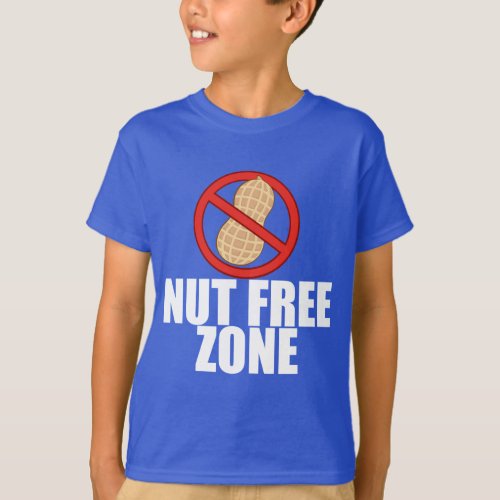 Nut Free Zone Peanut Allergy Kids T_Shirt