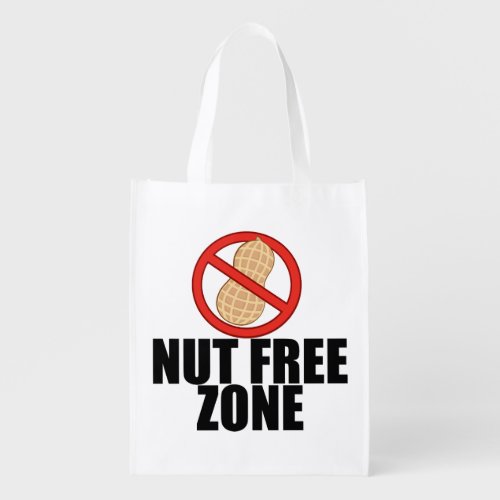 Nut Free Zone Reusable Grocery Bag