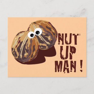 'NUT UP MAN' humorous parody Postcard