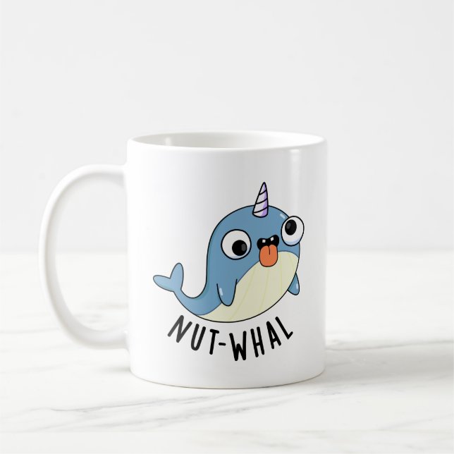 Nut-whal Funny Narwhal Pun  Coffee Mug (Left)