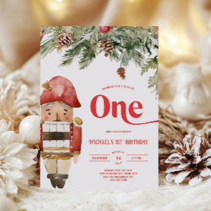 Nutcracker 1st Birthday Christmas Invitation