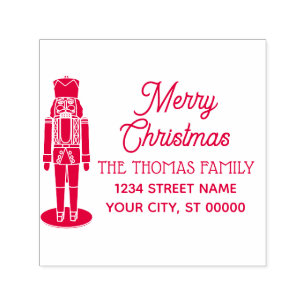 Nutcracker #2 Merry Christmas Name Return Address Self-inking Stamp
