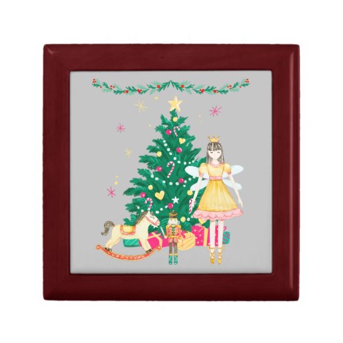 Nutcracker and Ballerina Watercolor Jewelry  Gift Box