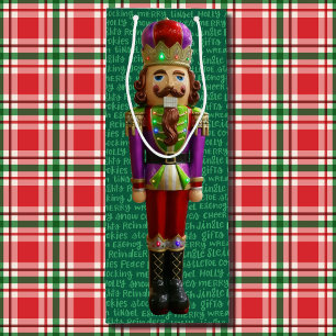 Nutcracker and Christmas Words Tall Wine Gift Bag
