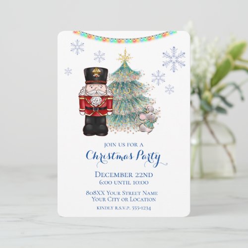 Nutcracker and Mouse King Christmas Party Invitation