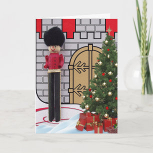 Nutcracker at Castle Entrance for Christmas Holiday Card