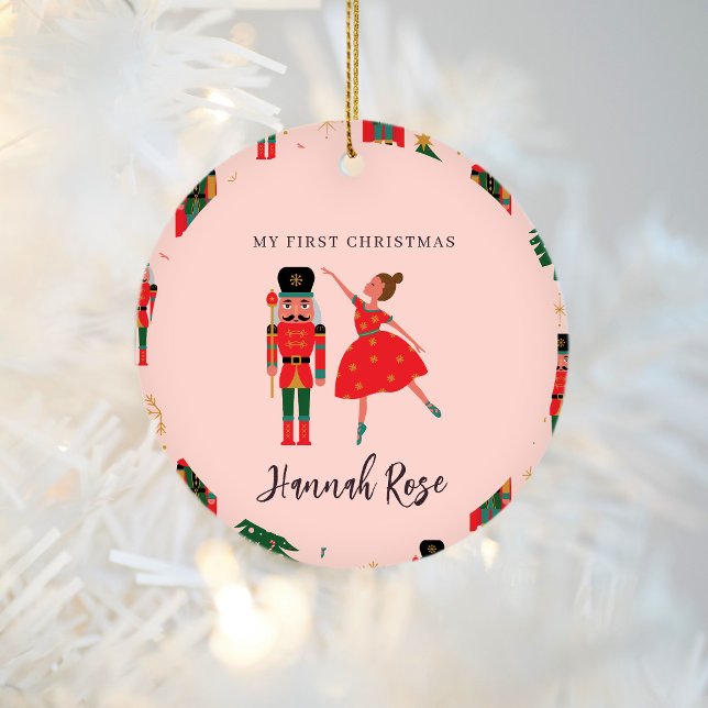 Nutcracker Baby Girl My First Christmas Ceramic Ornament (Creator Uploaded)
