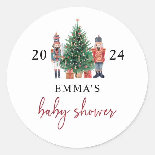 Nutcracker Baby Shower Classic Round Sticker