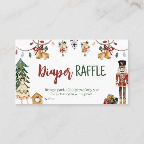 Nutcracker Baby Shower Diaper Raffle Business Card