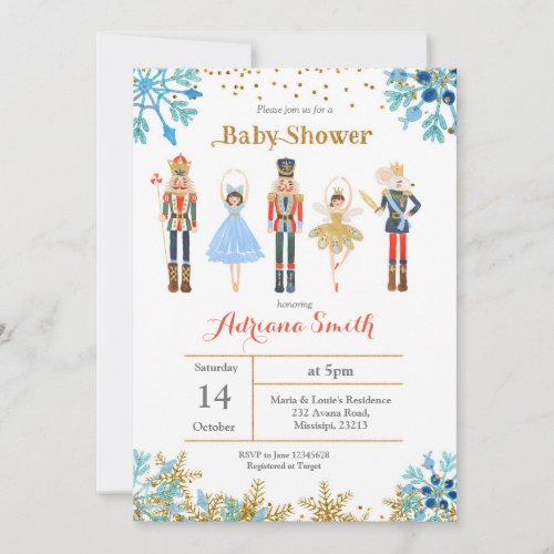 Nutcracker baby shower Invitation Winter