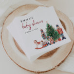 Nutcracker Baby Shower Napkins<br><div class="desc">Nutcracker Baby Shower Napkins. This cute and unique holiday nutcracker baby shower napkin features hand-painted watercolor nutcracker toy soldiers and a beautiful Christmas tree. Find matching items in the Christmas Holiday Nutcracker Collection.</div>