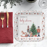 Nutcracker Baby Shower Paper Plates<br><div class="desc">Nutcracker Baby Shower Paper Plates. This cute and unique holiday nutcracker baby shower welcome sign features hand-painted watercolor nutcracker toy soldiers,  a beautiful Christmas tree,  and a whimsical matching pattern. Find matching items in the Christmas Holiday Nutcracker Collection.</div>