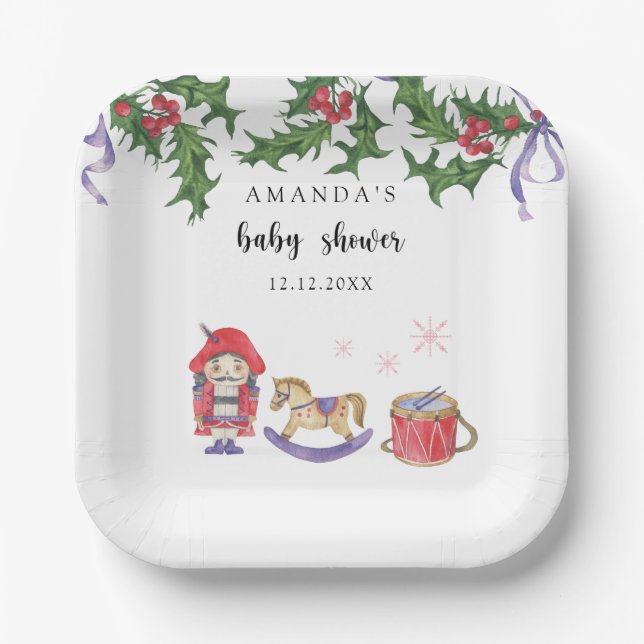 Nutcracker Baby Shower Paper Plates (Front)