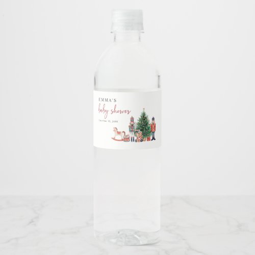 Nutcracker Baby Shower Water Bottle Label