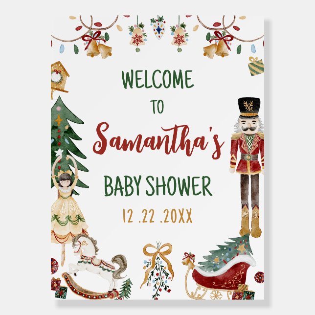 Nutcracker Baby Shower Welcome Sign (Front)