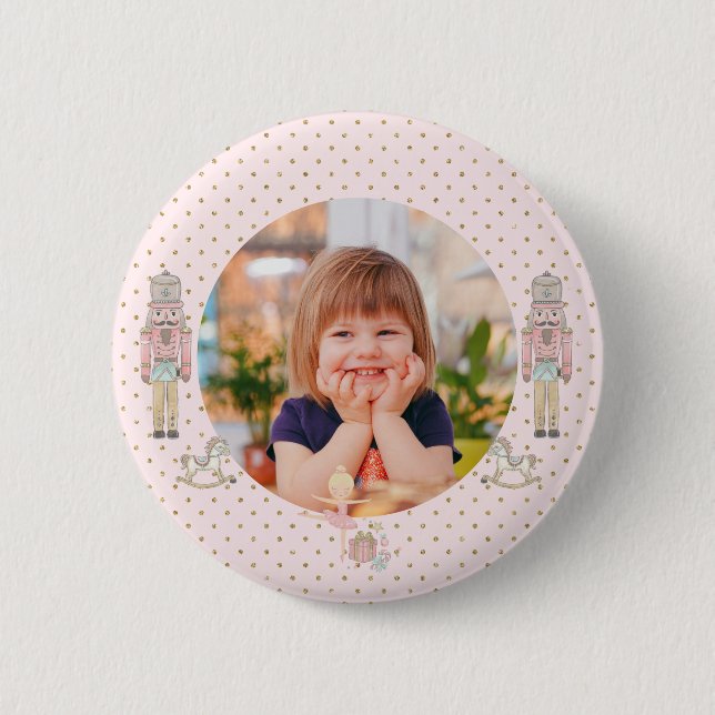 nutcracker baby's first Christmas Button (Front)