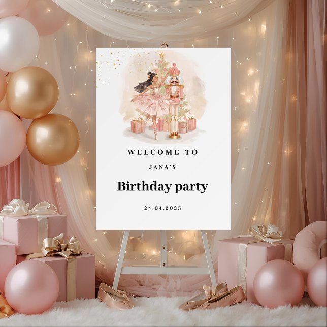 Nutcracker Ballerina Birthday Welcome Pink  Foam Board (Creator Uploaded)