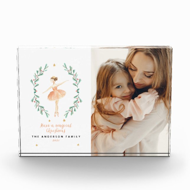 Nutcracker ballerina botanical 1 photo Christmas Block (Front)