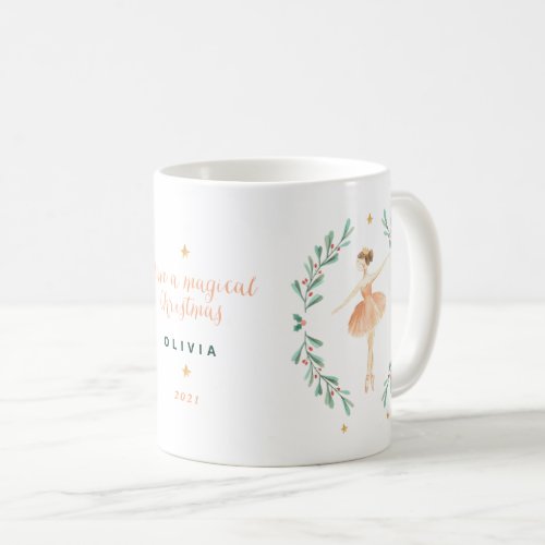 Nutcracker ballerina botanical cute Christmas Coffee Mug