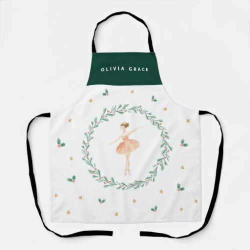 Nutcracker ballerina botanical cute Christmas girl Apron