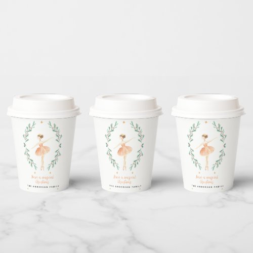 Nutcracker ballerina botanical cute Christmas Paper Cups